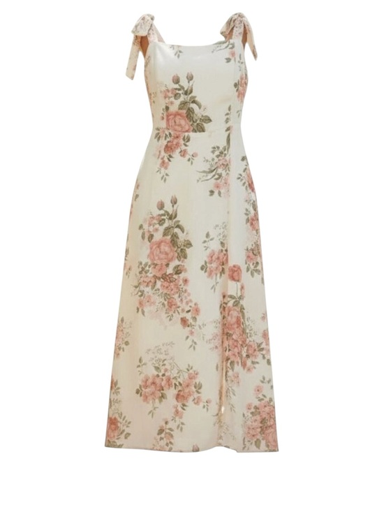 Reformation Dresses & Skirts - Reformation Twilight Crepe Tie Shoulder Cami Square Neck Side Slit Midi Dress